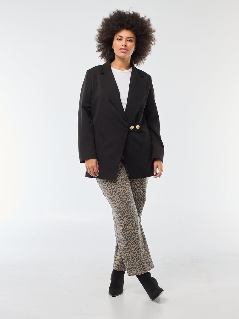 Veste longue à la coupe oversize Noir - Kiabi