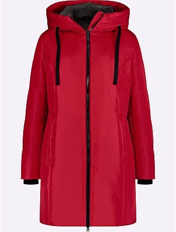Veste longue avec capuche à poches et bords-côtes confortables - Taille standard - Moda Vilona