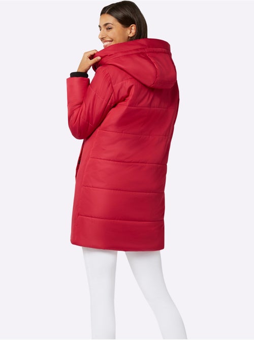 Veste longue avec capuche à poches et bords-côtes confortables - Taille standard - Moda Vilona - Kiabi