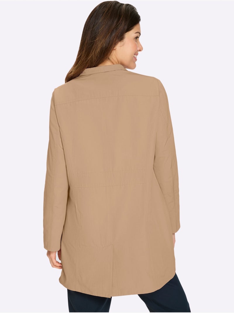 Veste Longue Boutons Imitation Corne - Taille Standard - Moda Vilona Marron - Kiabi
