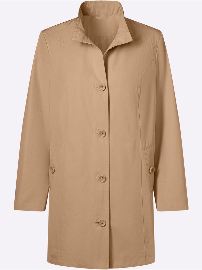 Veste Longue Boutons Imitation Corne - Taille Standard - Moda Vilona Marron - Kiabi