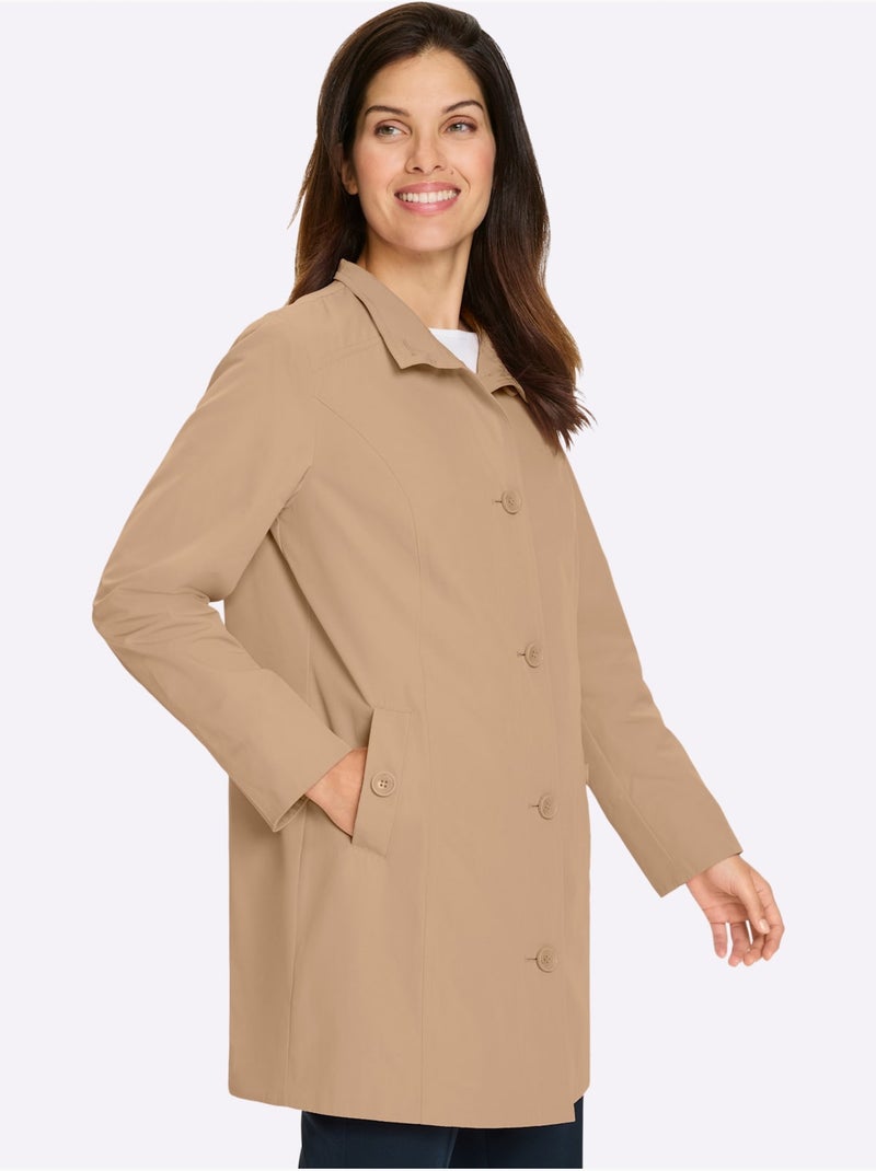 Veste Longue Boutons Imitation Corne - Taille Standard - Moda Vilona Marron - Kiabi
