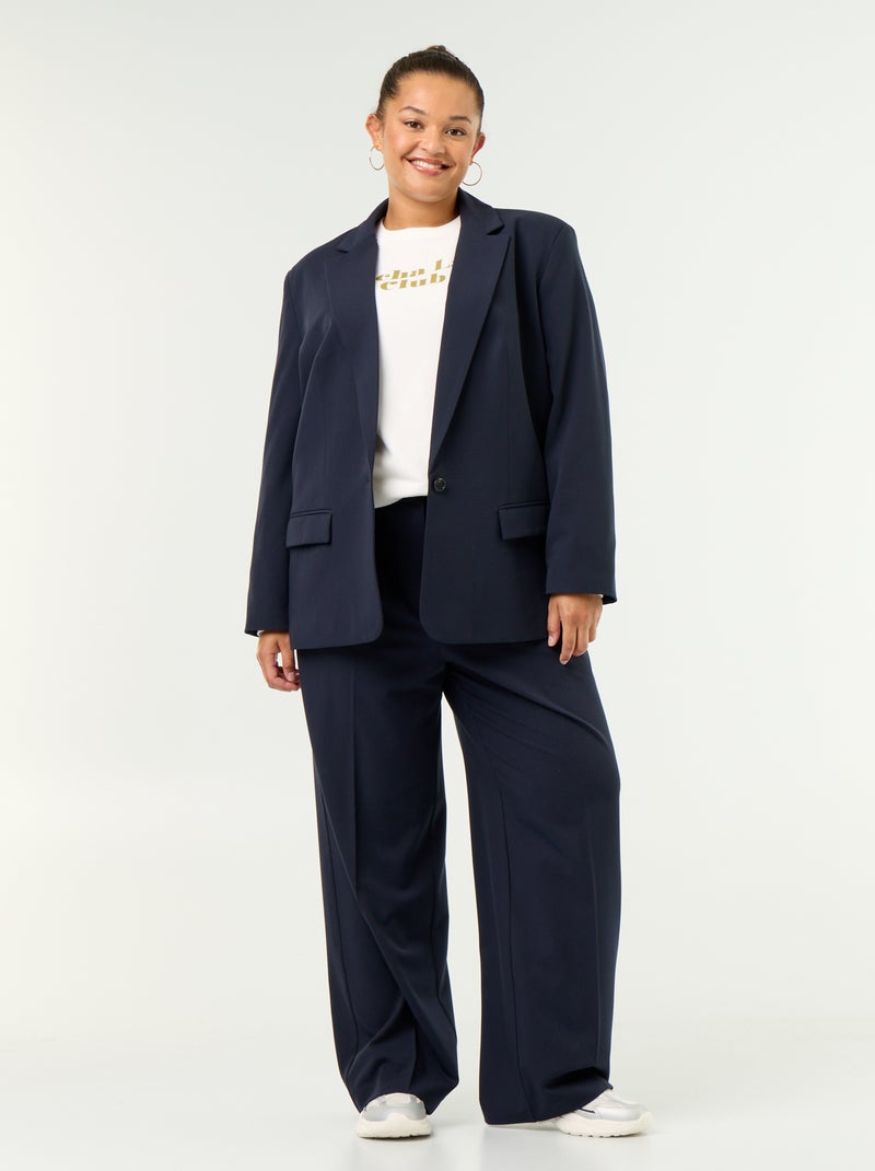 Veste longue de tailleur Bleu - Kiabi