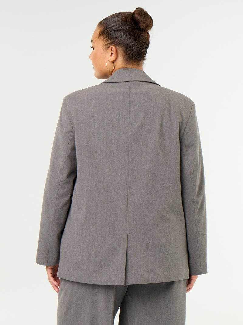 Veste longue de tailleur Gris - Kiabi