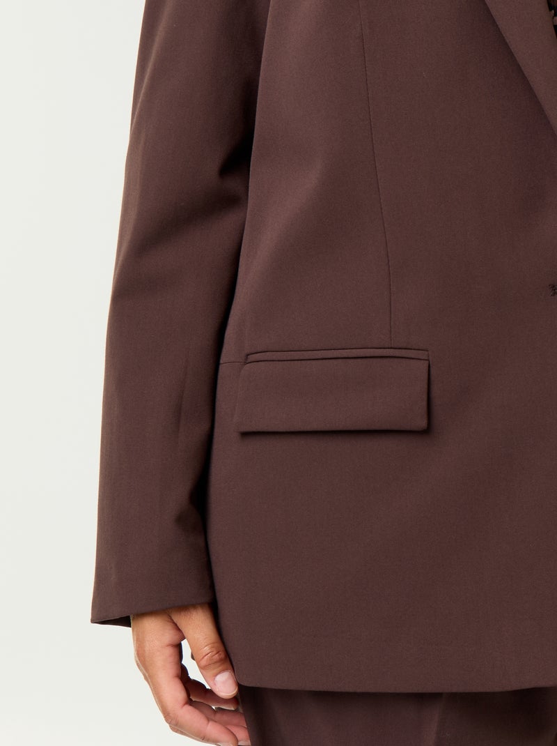 Veste longue de tailleur Marron - Kiabi