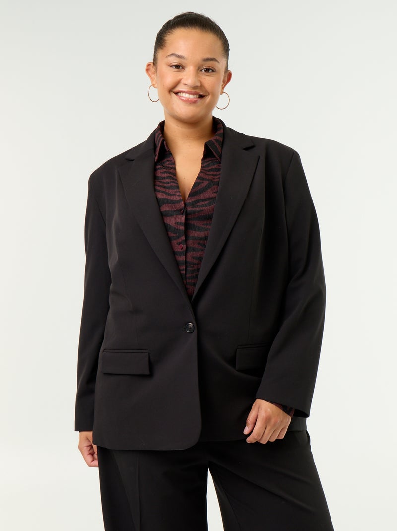 Veste longue de tailleur Noir - Kiabi
