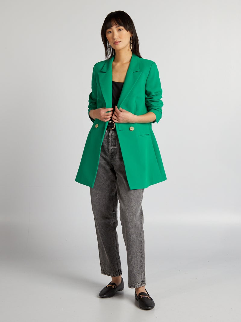 Veste longue de tailleur Vert - Kiabi