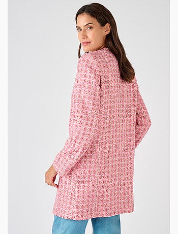 Veste longue effet tweed fils brillants - Damart