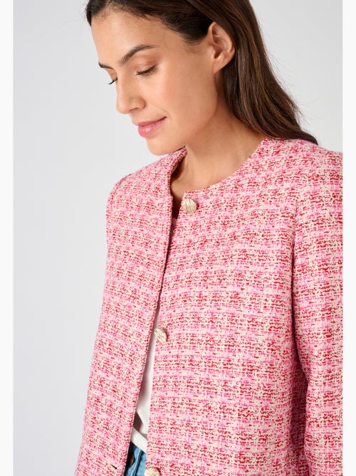 Veste longue effet tweed fils brillants - Damart - Kiabi