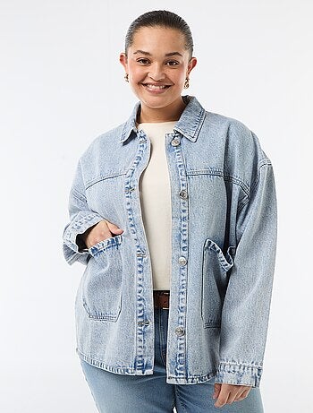 Veste longue en jean
