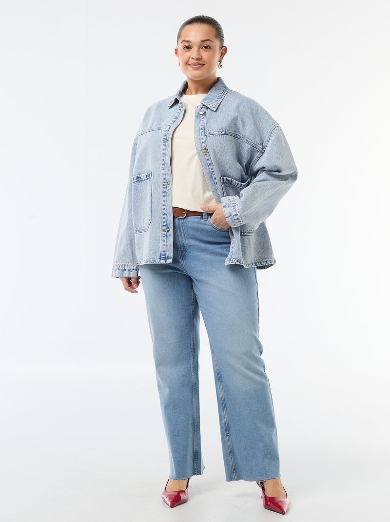 Veste longue en jean Bleu - Kiabi