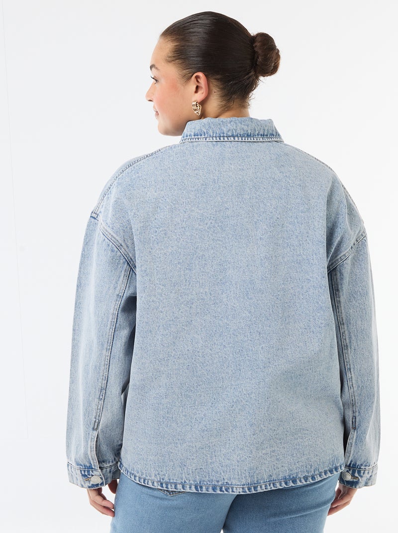 Veste longue en jean Bleu - Kiabi