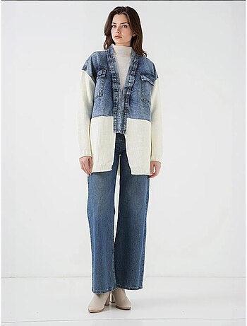 Veste longue en jean tricotée bdart