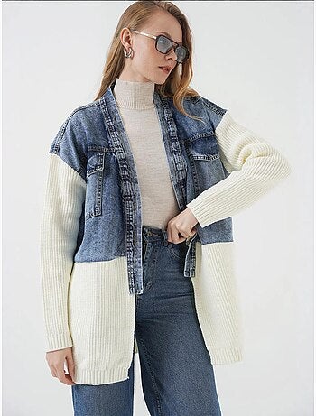 Veste longue en jean tricotée bdart