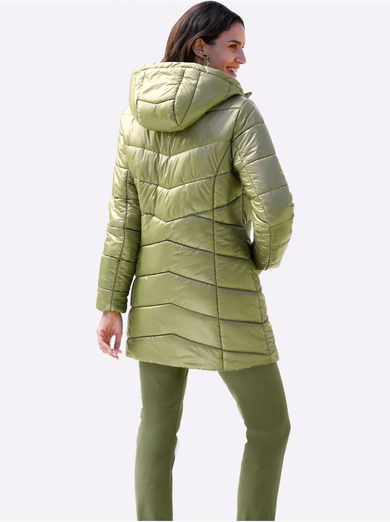 Veste Longue En Polyester Recyclé - Taille Standard - Witt Bleu Vert Gris - Kiabi