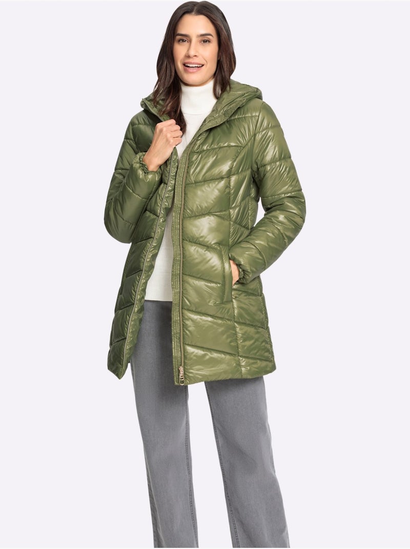 Veste Longue En Polyester Recyclé - Taille Standard - Witt Bleu Vert Gris - Kiabi