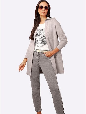 Veste Longue En Tricot - Taille Standard - Helline
