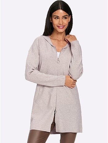 Veste Longue En Tricot - Taille Standard - Helline