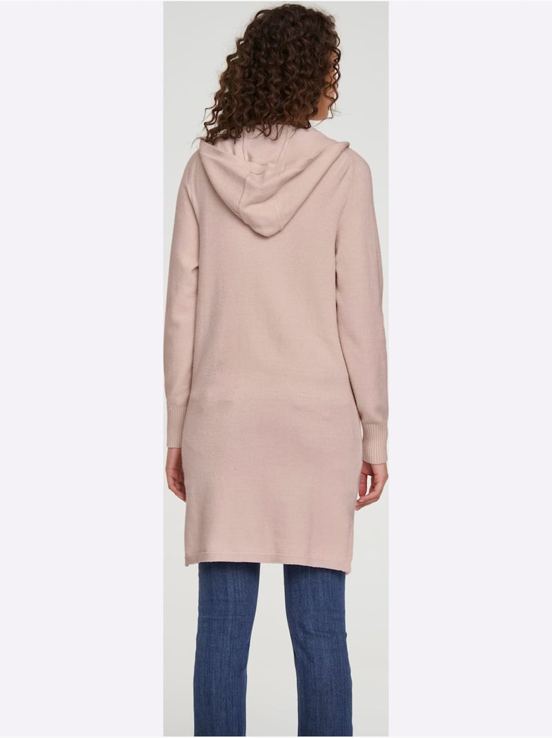 Veste Longue En Tricot - Taille Standard - Helline Rose - Kiabi