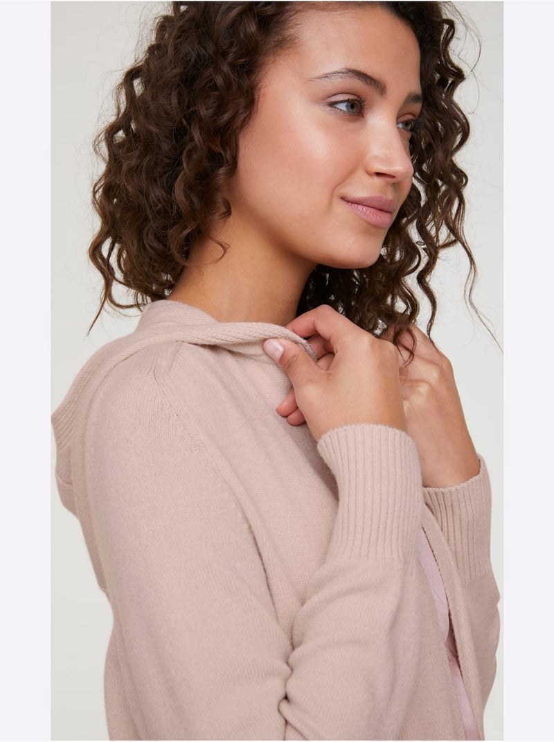 Veste Longue En Tricot - Taille Standard - Helline Rose - Kiabi