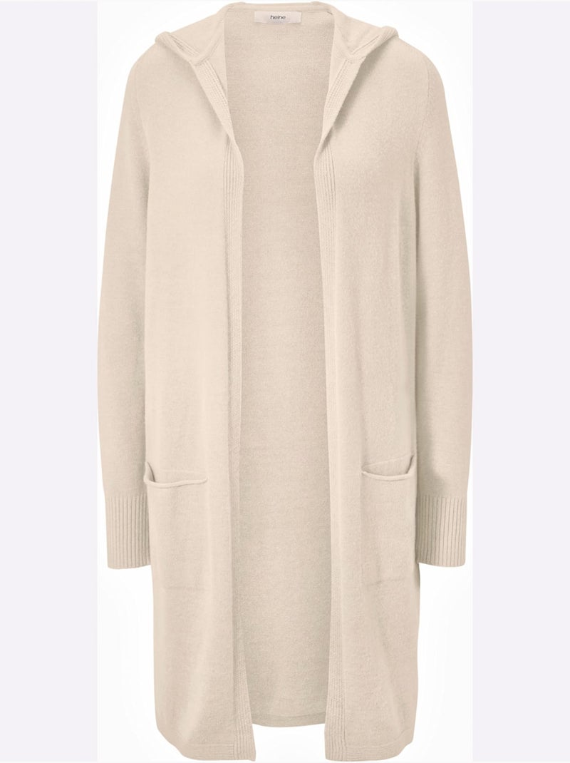 Veste Longue En Tricot - Taille Standard - Helline Sable - Kiabi