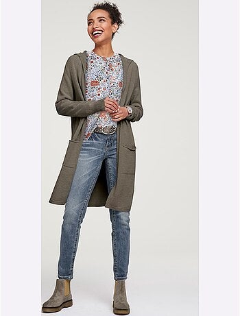 Veste Longue En Tricot - Taille Standard - Helline