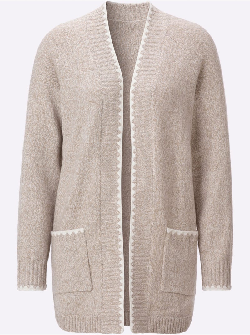 Veste longue en tricot - taille standard - witt Ecru - Kiabi