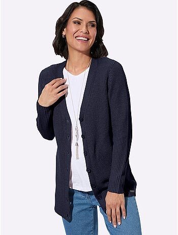 Veste Longue En Tricot 50% Coton - Taille Standard - Witt