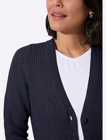 Veste Longue En Tricot 50% Coton - Taille Standard - Witt