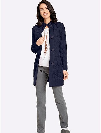 Veste Longue En Tricot 50% Coton - Taille Standard - Witt