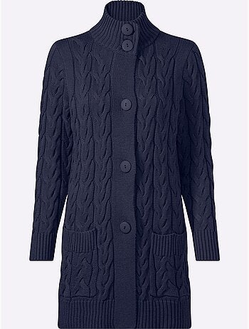 Veste Longue En Tricot 50% Coton - Taille Standard - Witt