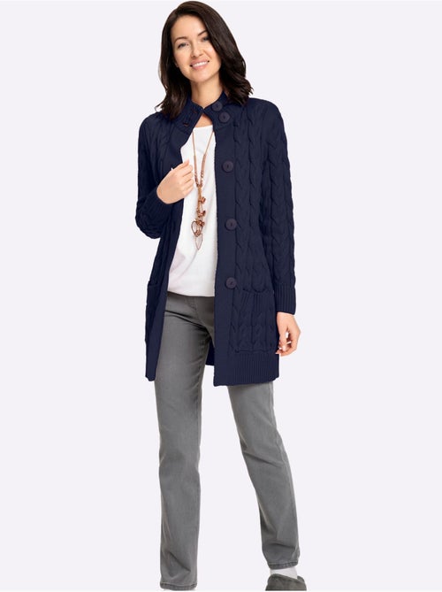 Veste Longue En Tricot 50% Coton - Taille Standard - Witt - Kiabi