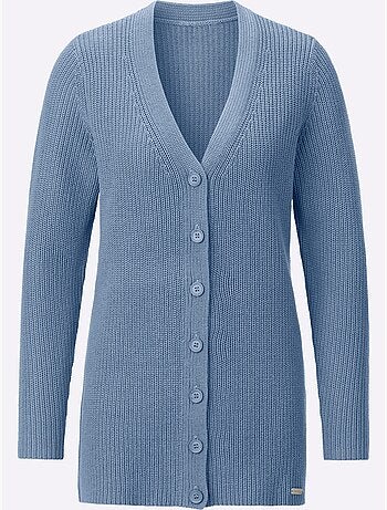 Veste Longue En Tricot 50% Coton - Taille Standard - Witt