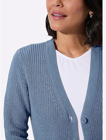 Veste Longue En Tricot 50% Coton - Taille Standard - Witt