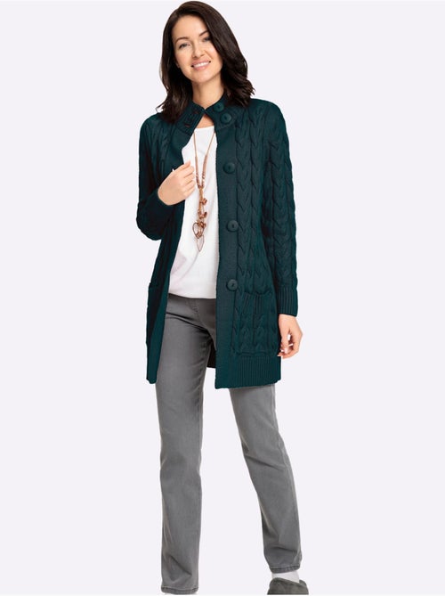 Veste Longue En Tricot 50% Coton - Taille Standard - Witt - Kiabi Veste Longue En Tricot 50% Coton - Taille Standard - Witt - Kiabi