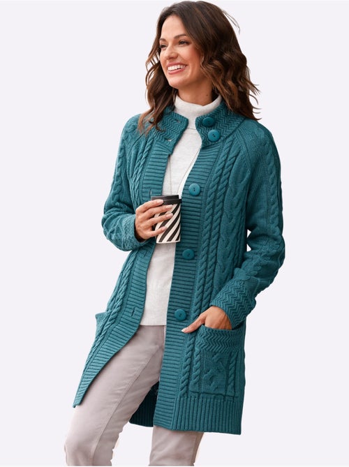 Veste Longue En Tricot 50% Coton - Taille Standard - Witt - Kiabi
