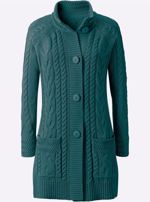 Veste Longue En Tricot 50% Coton - Taille Standard - Witt - Kiabi