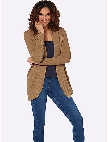 Veste longue en tricot 50% coton - taille standard - witt