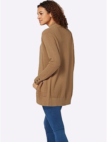 Veste longue en tricot 50% coton - taille standard - witt