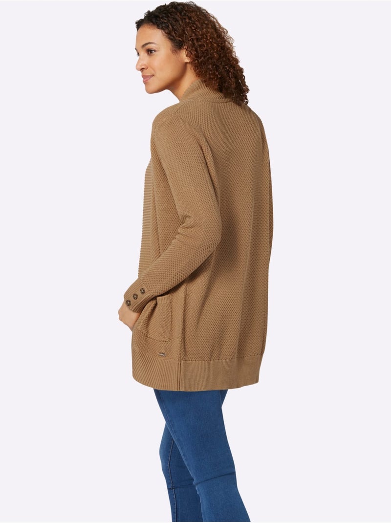 Veste longue en tricot 50% coton - taille standard - witt Doré - Kiabi