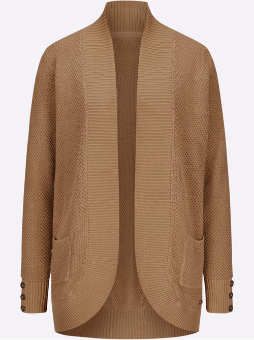 Veste longue en tricot 50% coton - taille standard - witt - Kiabi Veste longue en tricot 50% coton - taille standard - witt - Kiabi