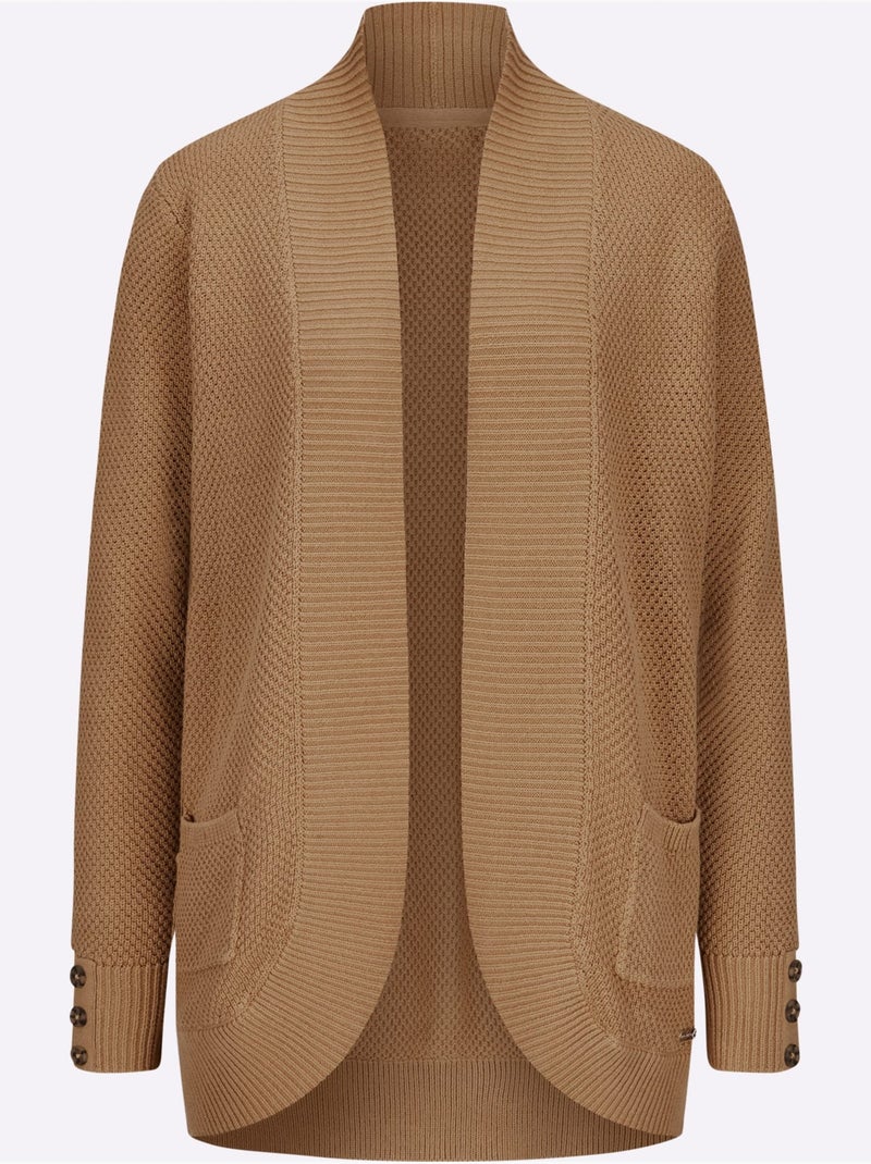Veste longue en tricot 50% coton - taille standard - witt Doré - Kiabi