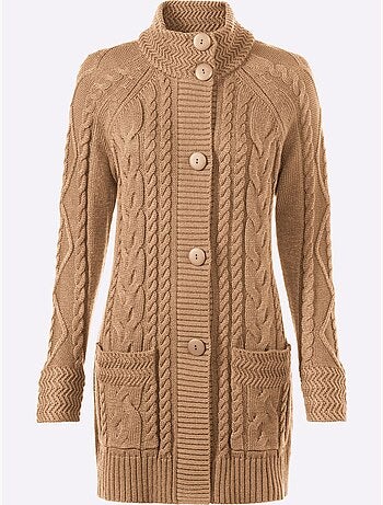 Veste Longue En Tricot 50% Coton - Taille Standard - Witt