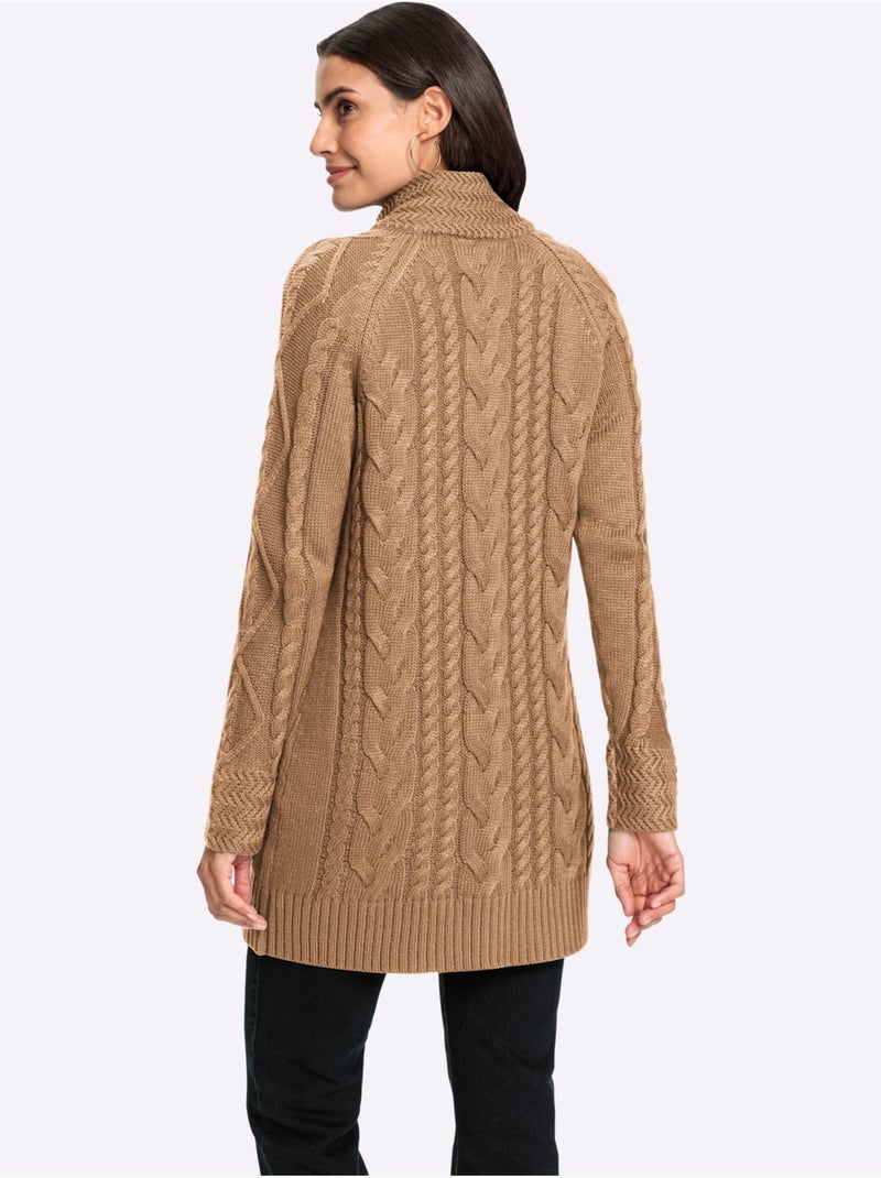 Veste Longue En Tricot 50% Coton - Taille Standard - Witt Doré - Kiabi