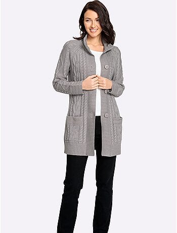 Veste Longue En Tricot 50% Coton - Taille Standard - Witt