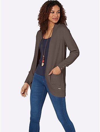 Veste longue en tricot 50% coton - taille standard - witt