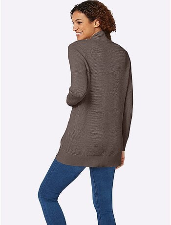 Veste longue en tricot 50% coton - taille standard - witt