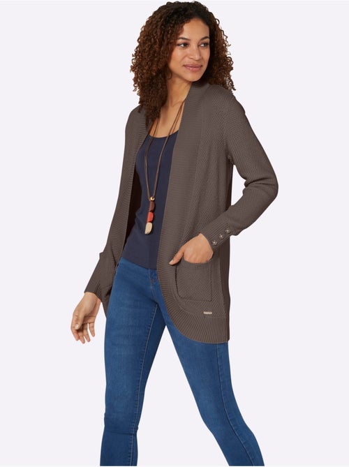 Veste longue en tricot 50% coton - taille standard - witt - Kiabi