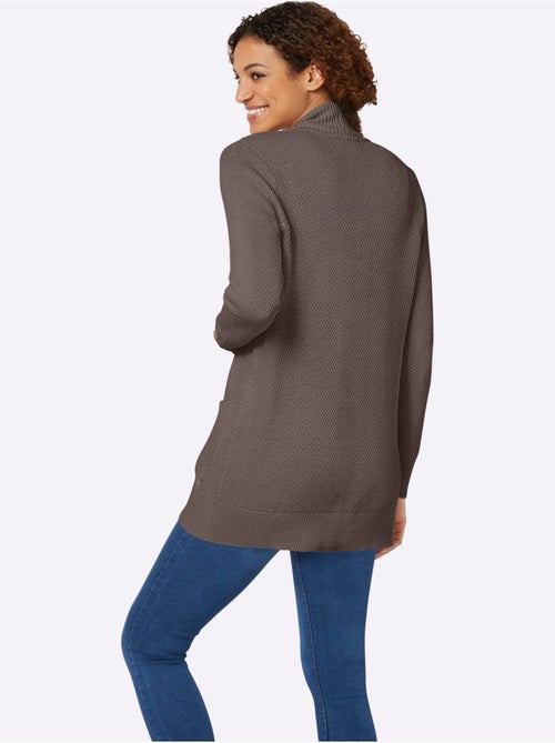 Veste longue en tricot 50% coton - taille standard - witt - Kiabi