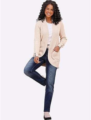 Veste longue en tricot 50% coton - taille standard - witt